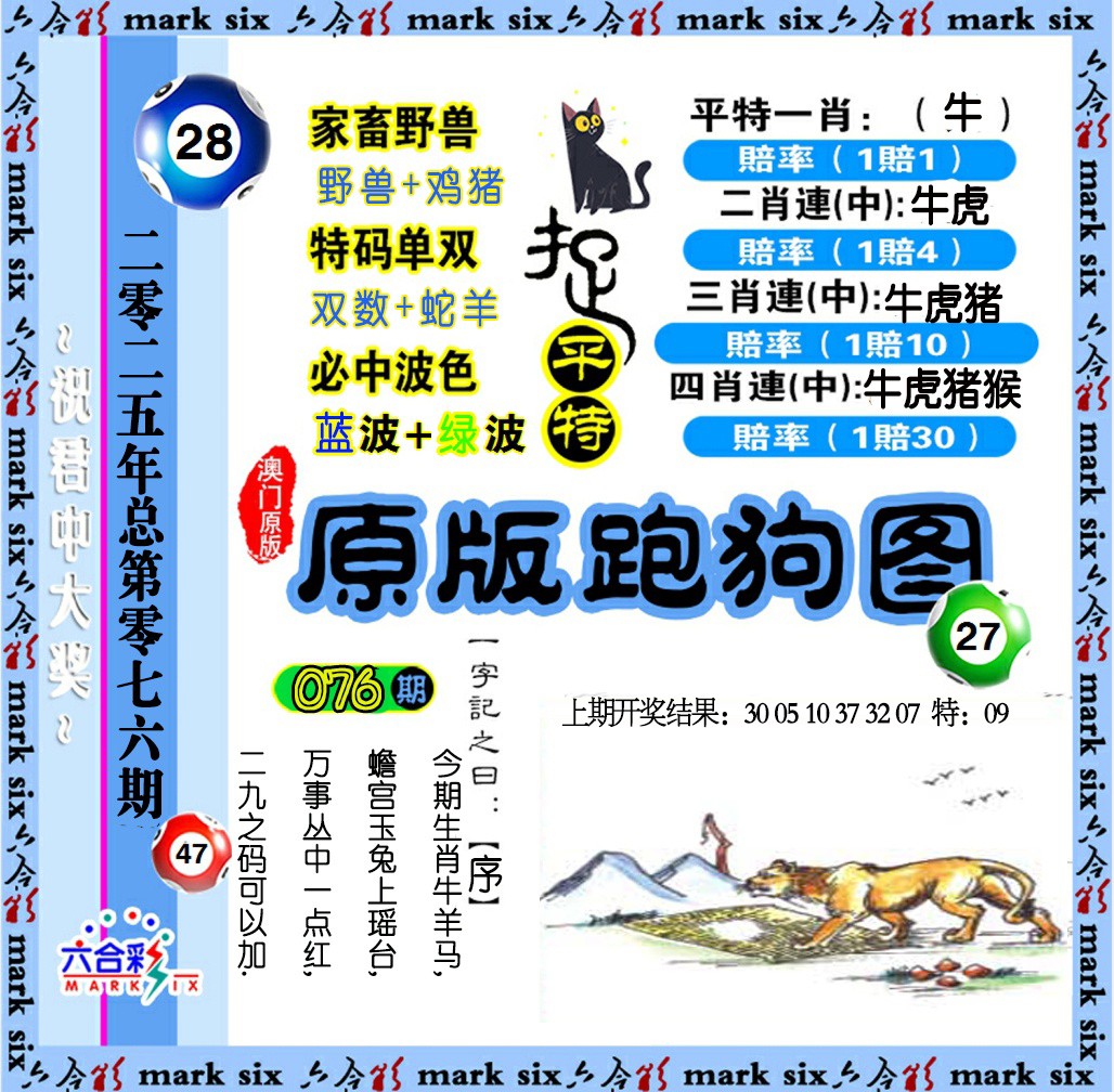 2025076期原版跑狗图