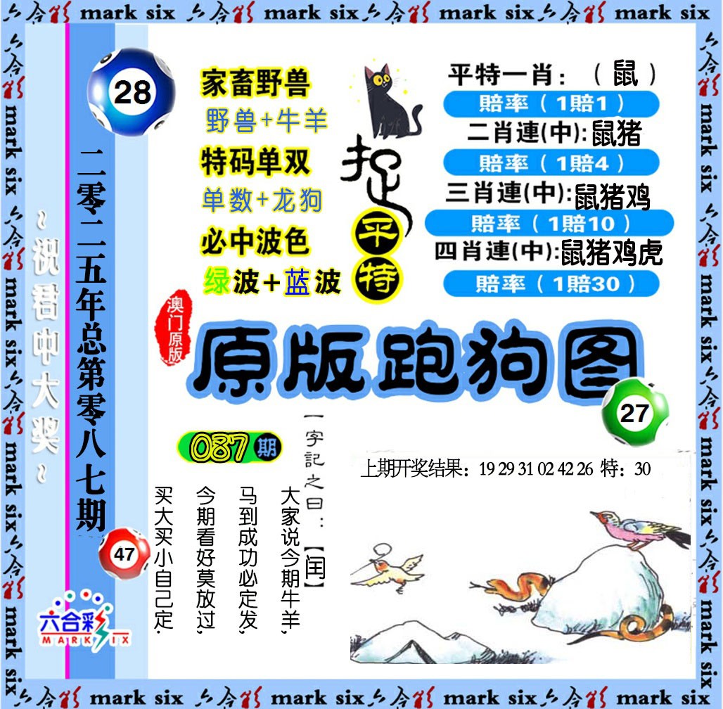 2025087期原版跑狗图