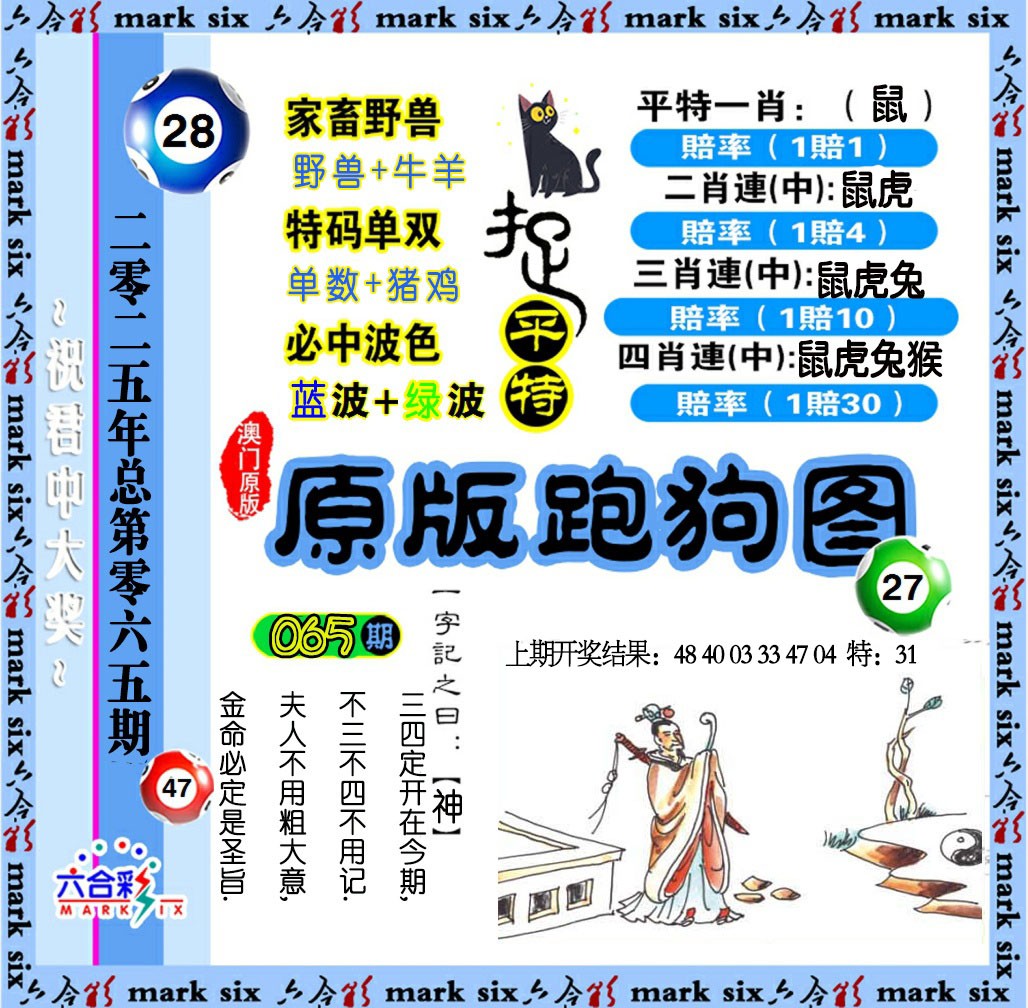 2025065期原版跑狗图