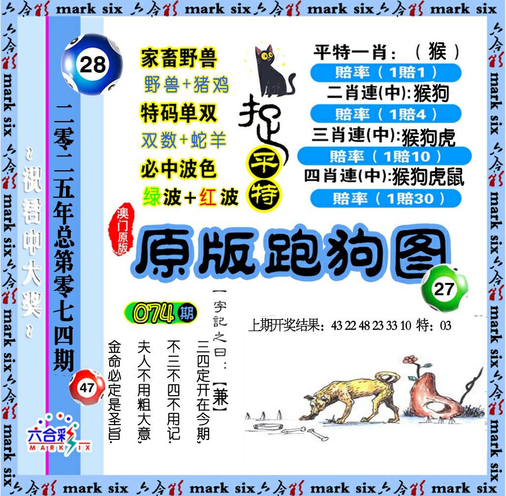 2025074期原版跑狗图