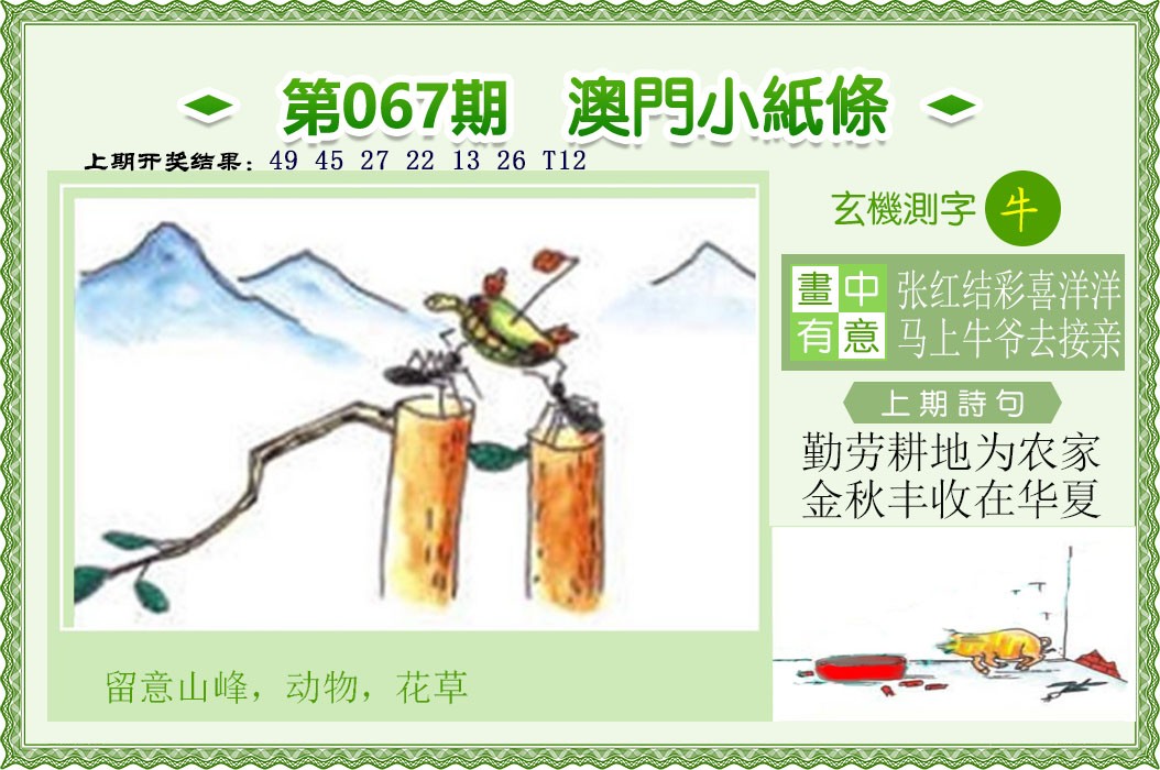 2025067期澳门小纸条