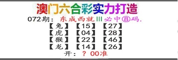 2025072期东成西就