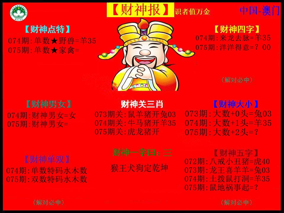 2025075期红财神