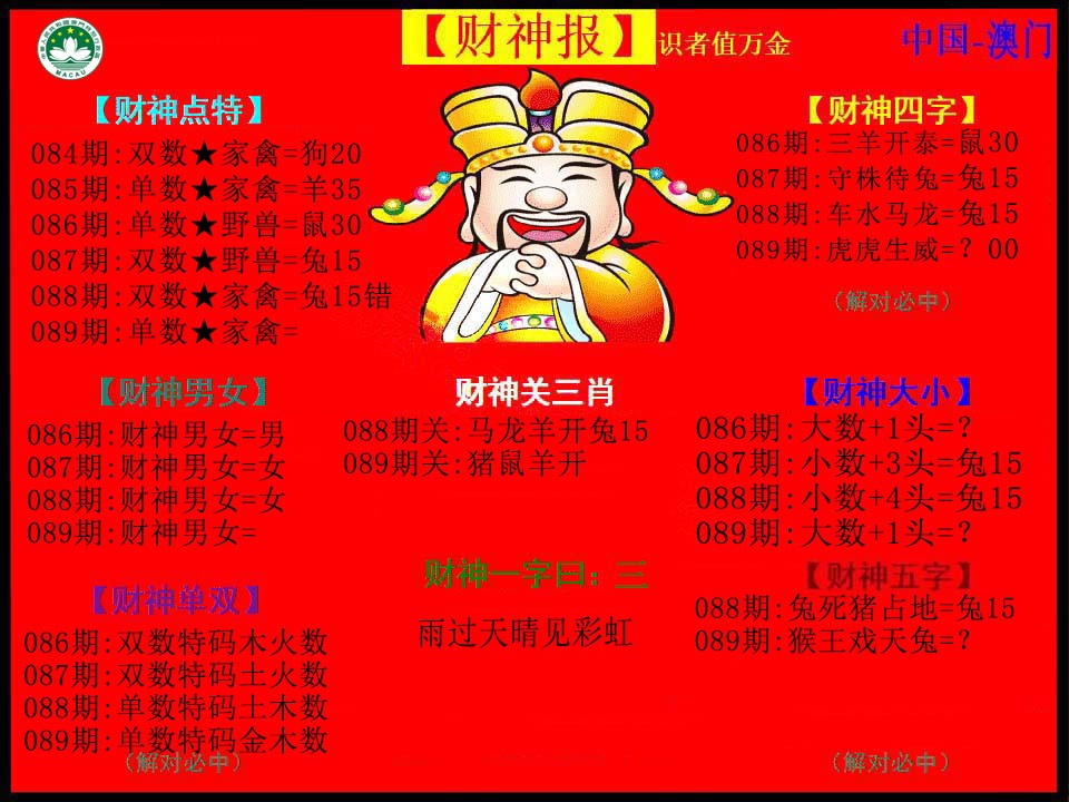 2025089期红财神