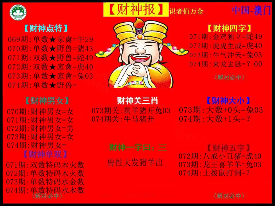 2025074期红财神