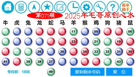 2025071期毛哥心水