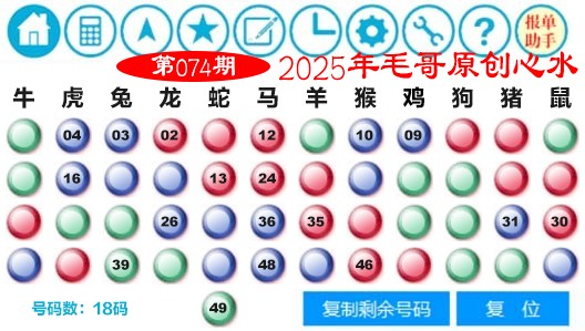 2025074期毛哥心水