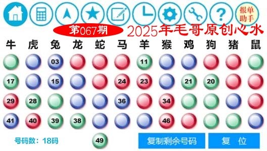 2025067期毛哥心水