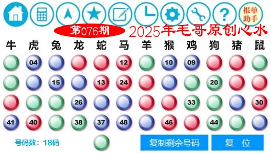 2025076期毛哥心水