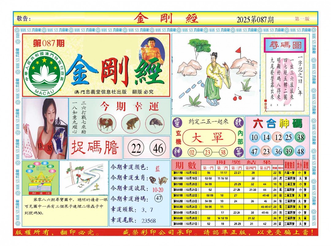 2025087期金刚经A