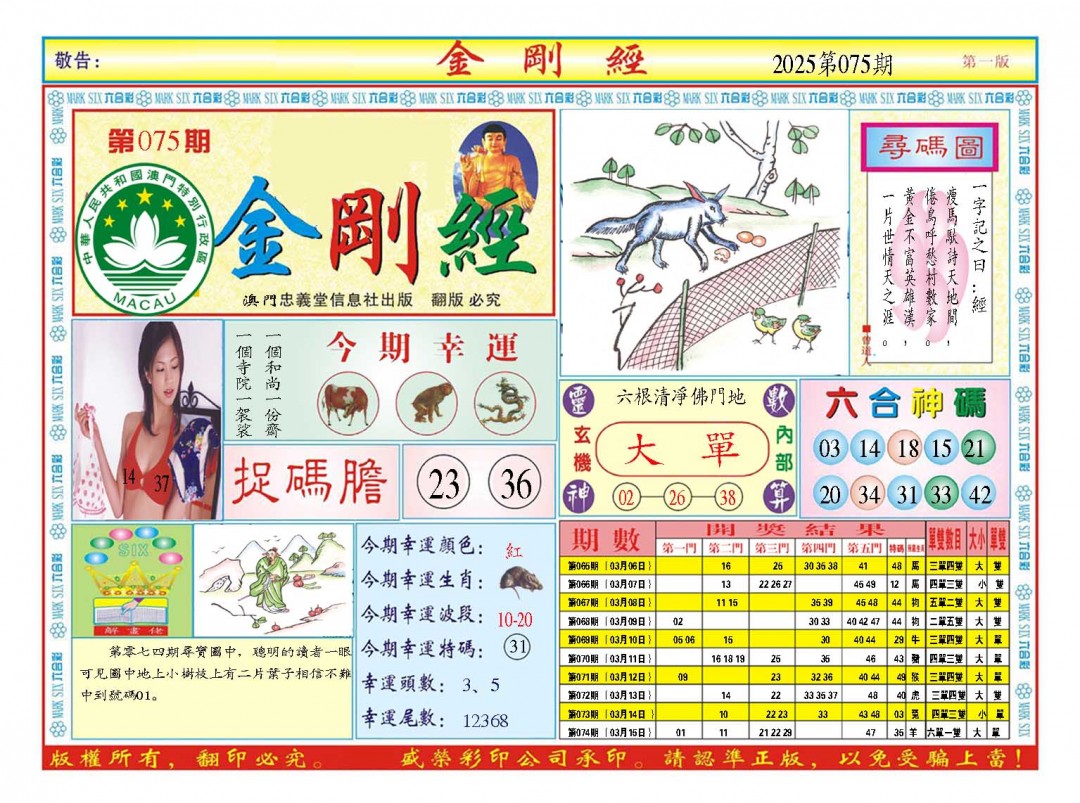 2025075期金刚经A