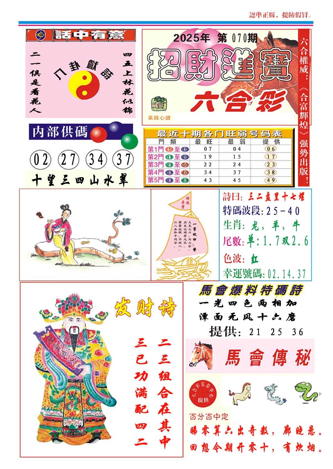 2025070期招财进宝