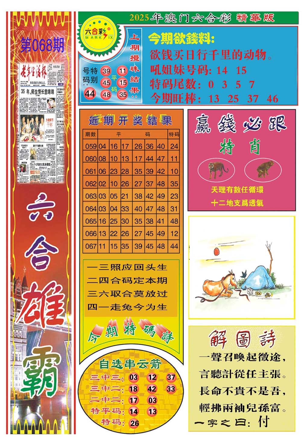 2025068期六合雄霸