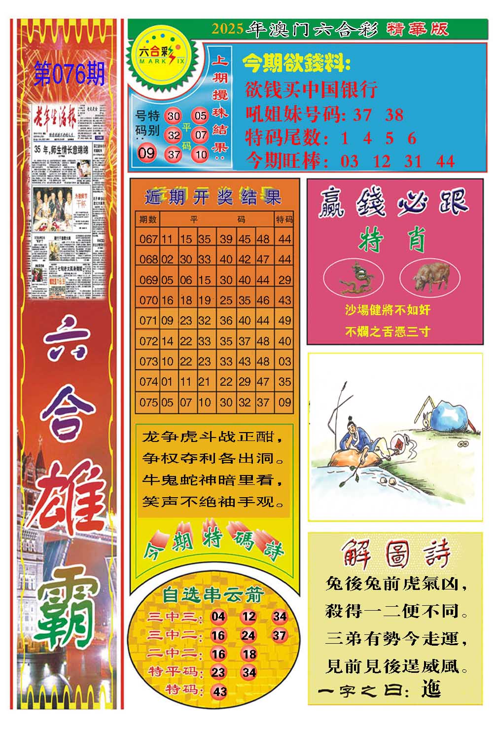 2025076期六合雄霸