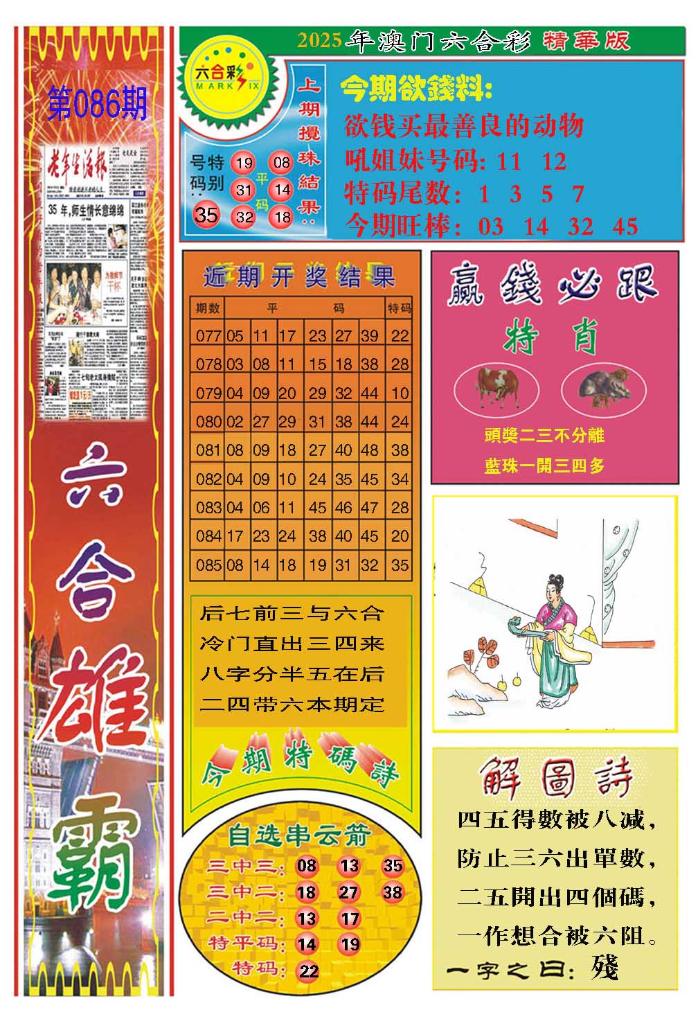 2025086期六合雄霸