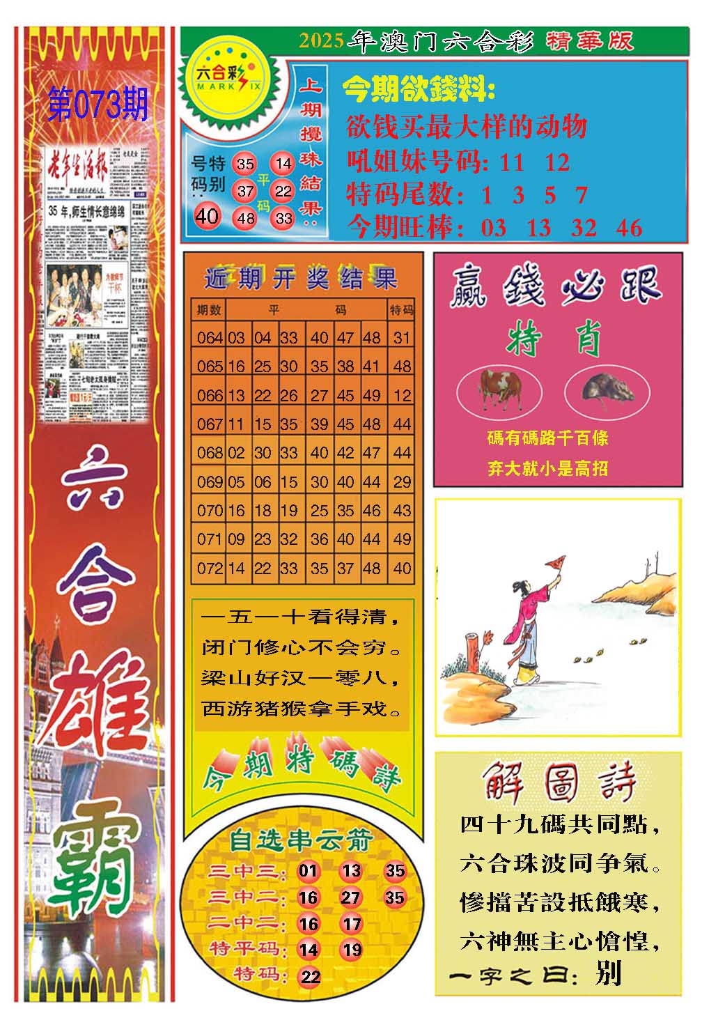 2025073期六合雄霸