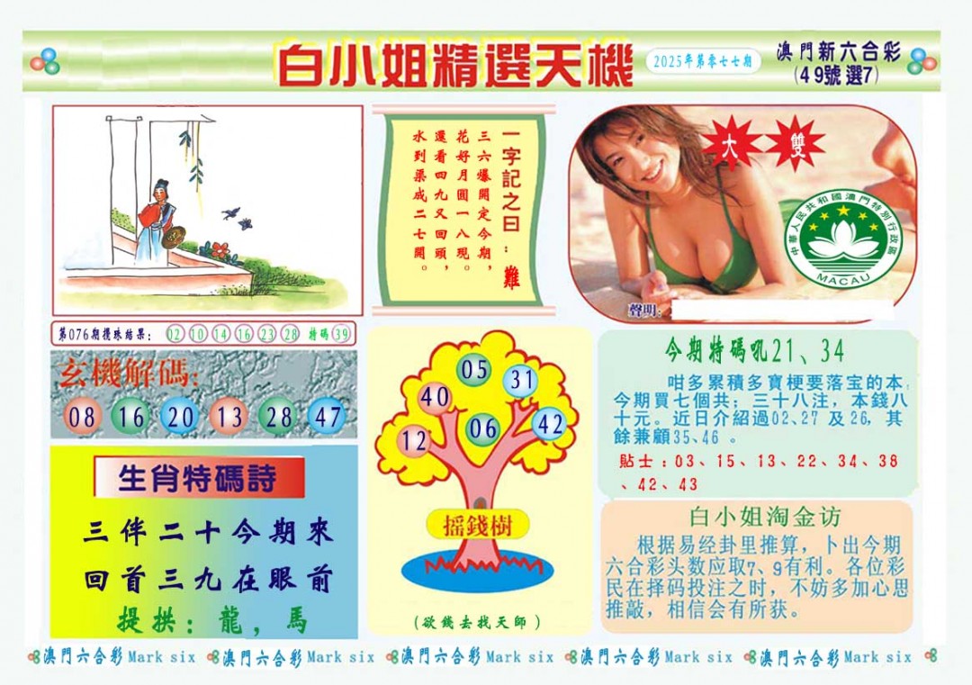 2025077期白小姐精选玄机A