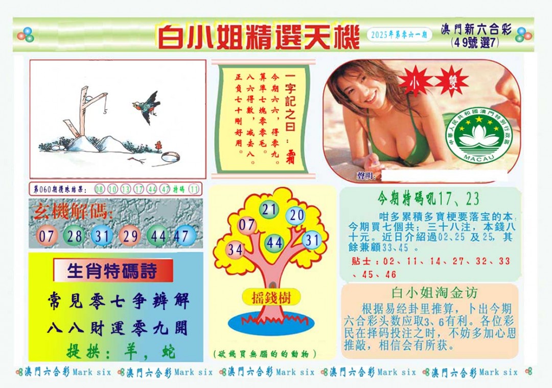 2025061期白小姐精选玄机A