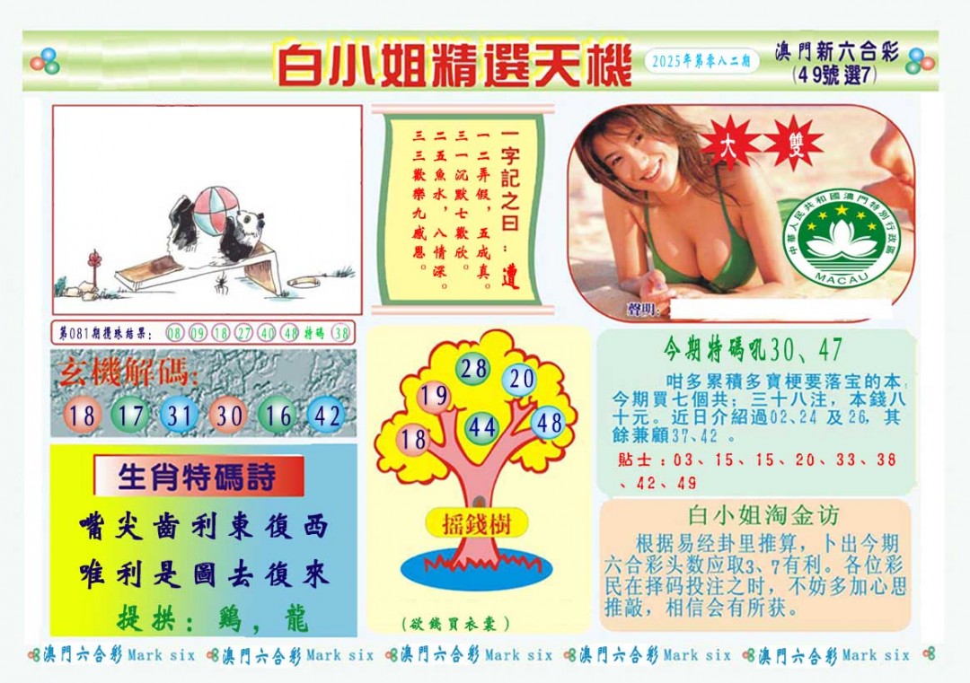 2025082期白小姐精选玄机A