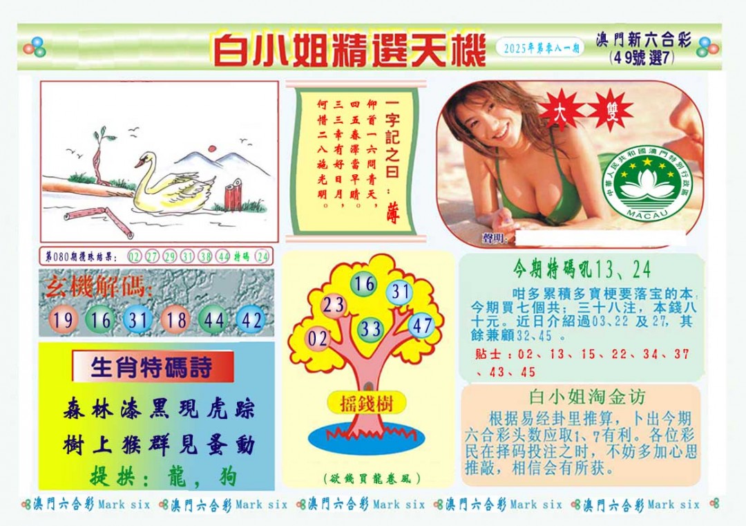 2025081期白小姐精选玄机A