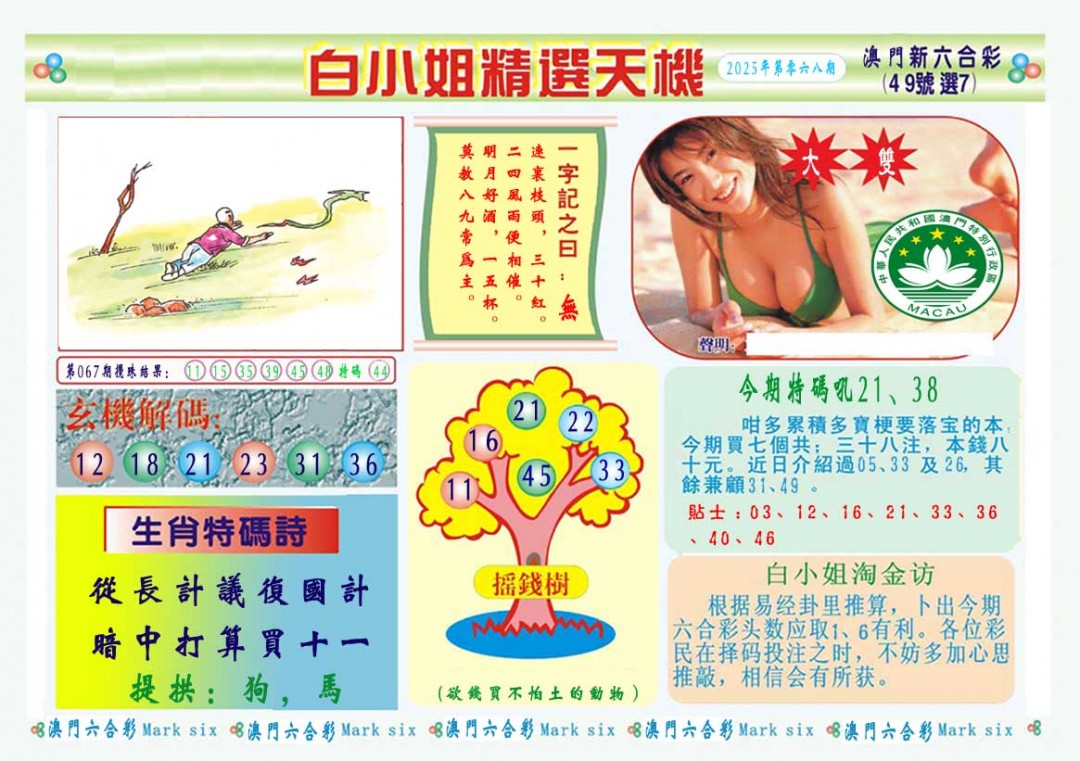 2025068期白小姐精选玄机A