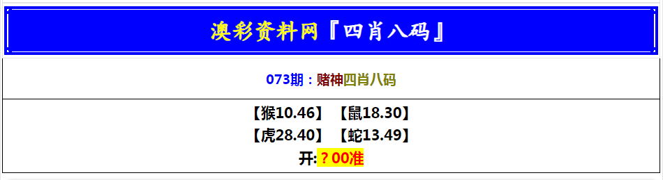 2025073期赌神四肖八码