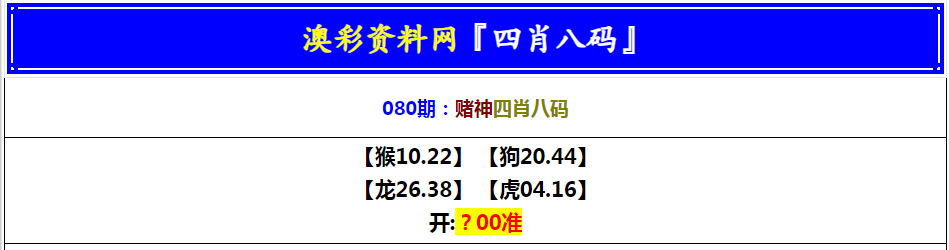 2025080期赌神四肖八码