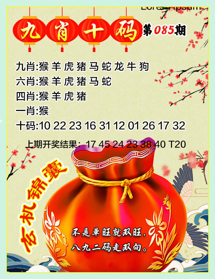 2025085期九肖十码