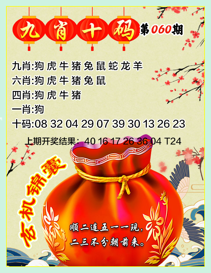 2025060期九肖十码
