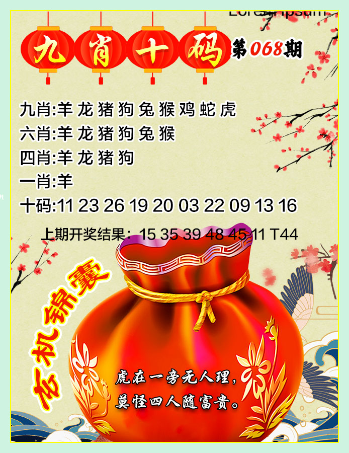 2025068期九肖十码