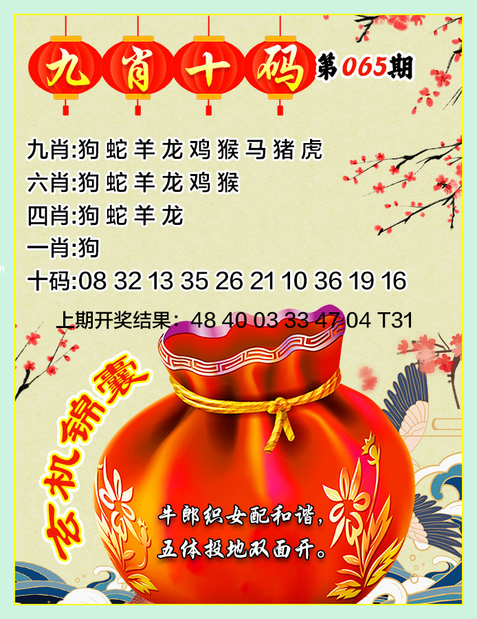 2025065期九肖十码