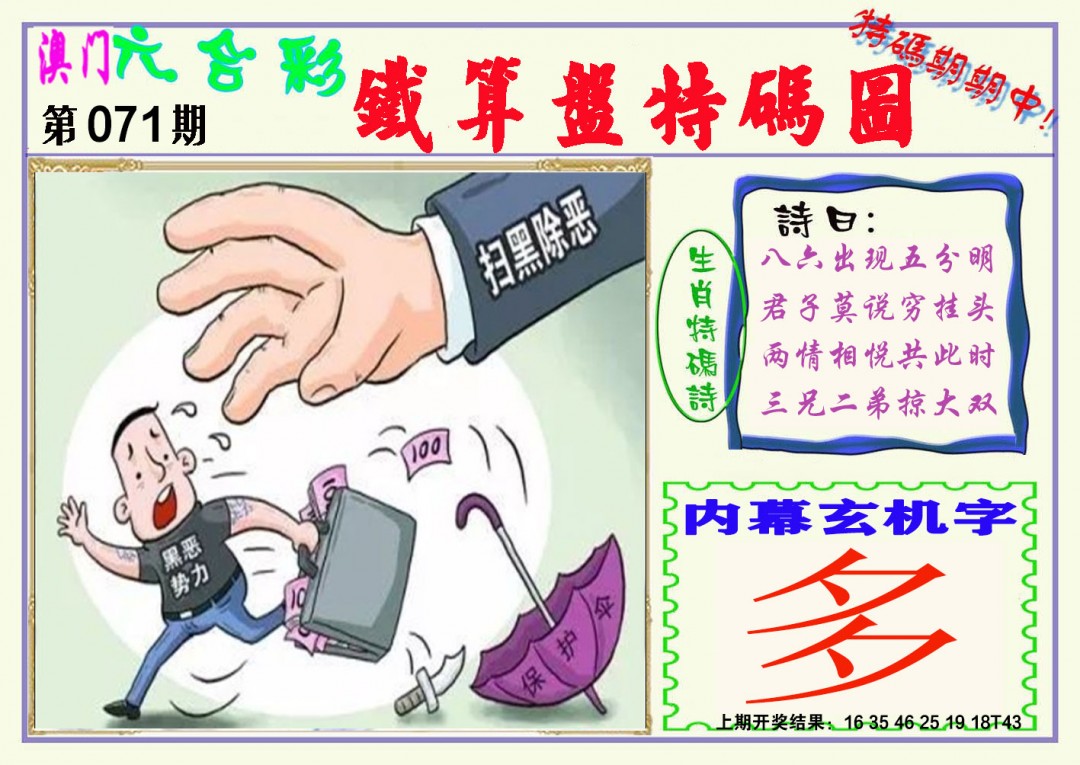 2025071期铁算盘特码图