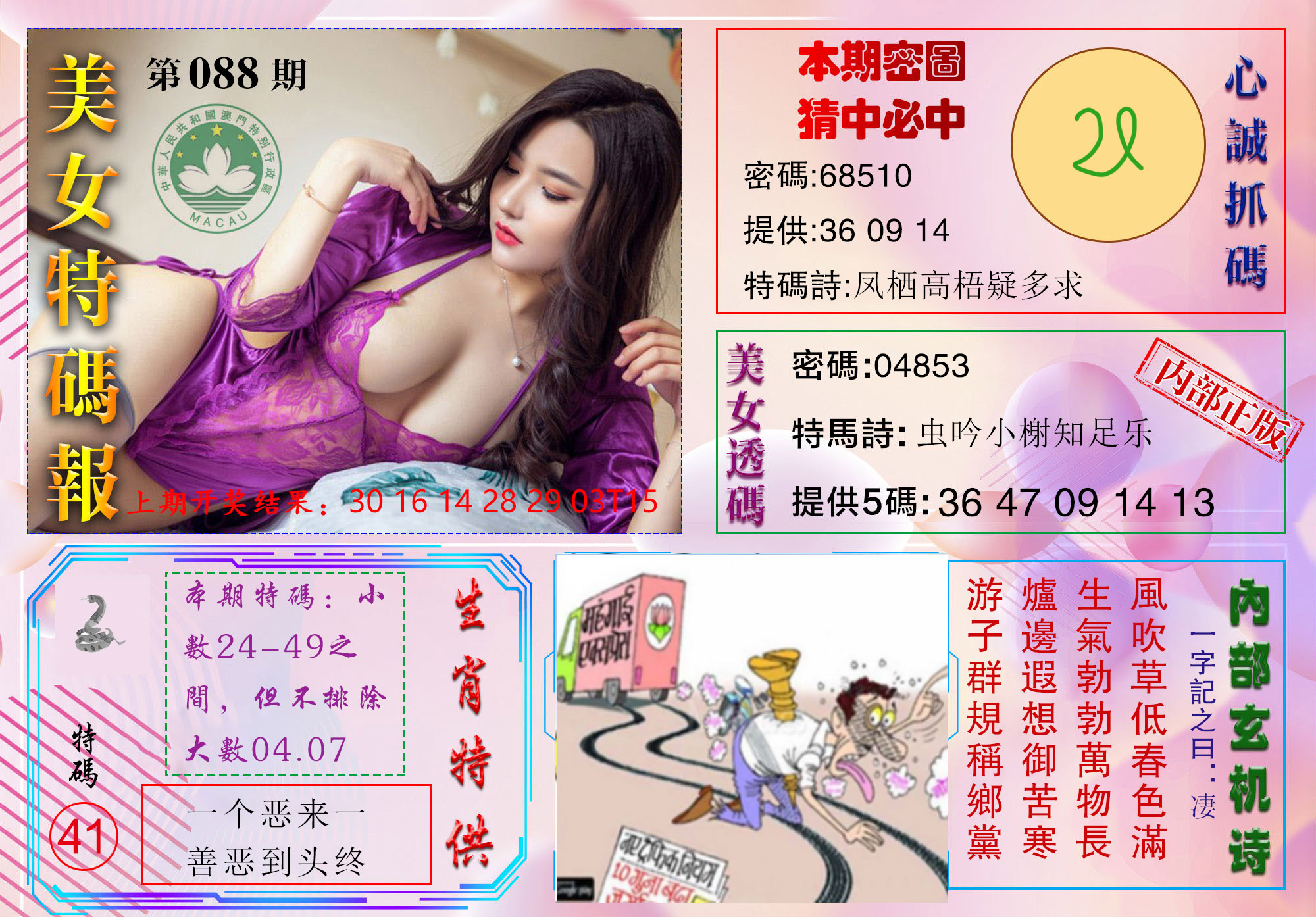 2025088期美女特码报