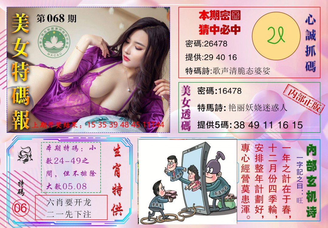 2025068期美女特码报