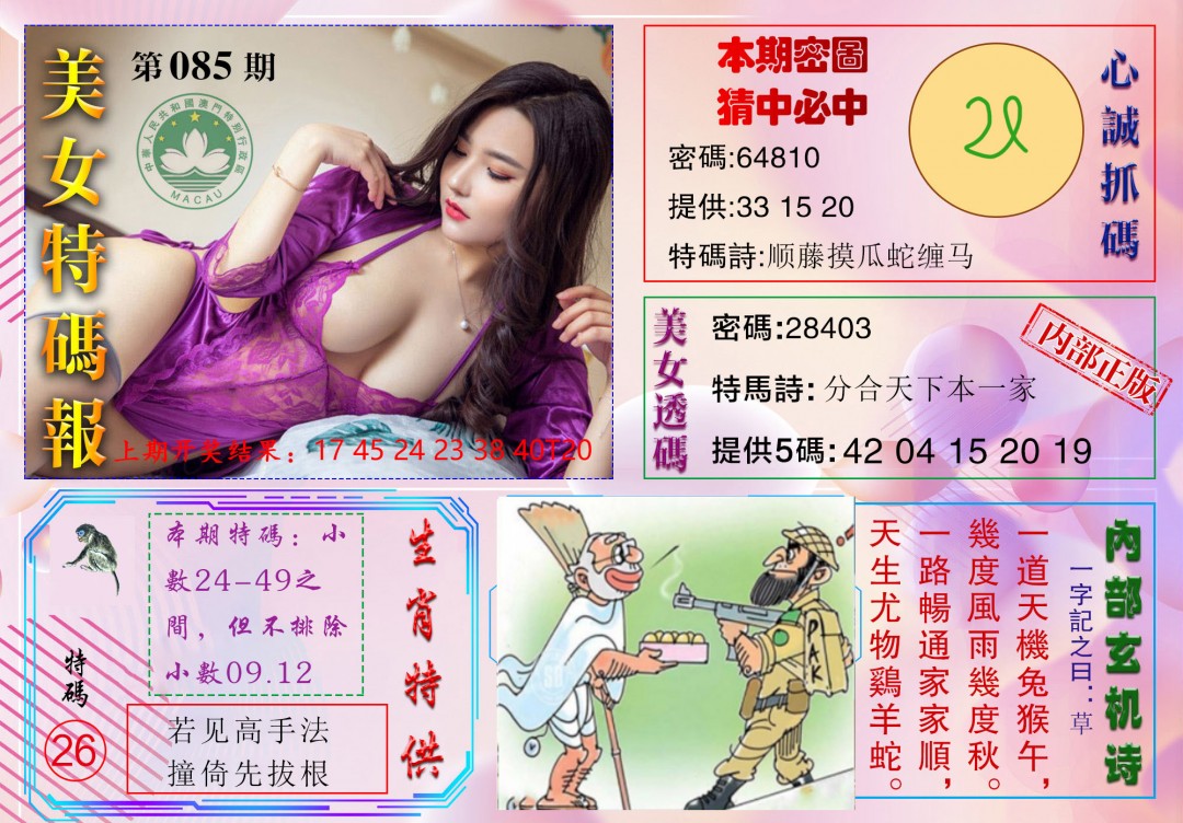 2025085期美女特码报