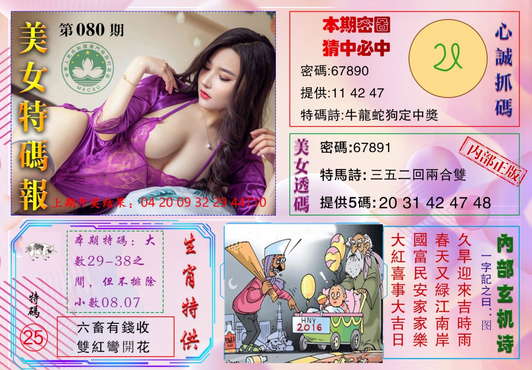 2025080期美女特码报