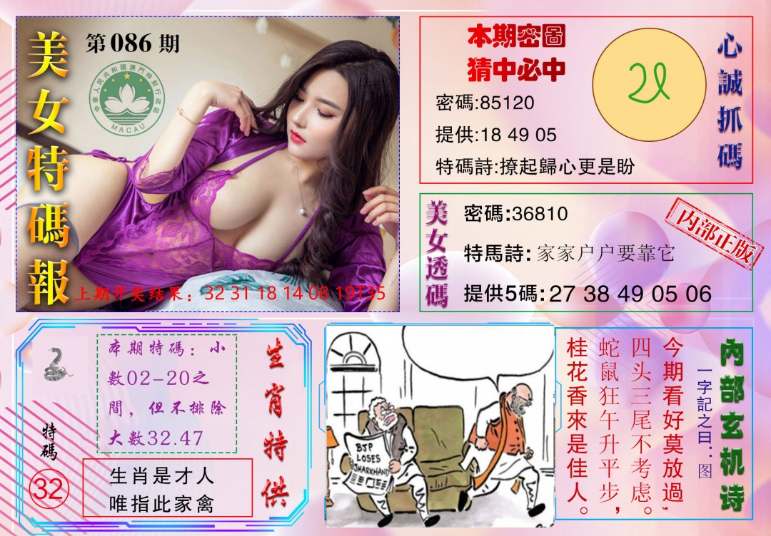 2025086期美女特码报