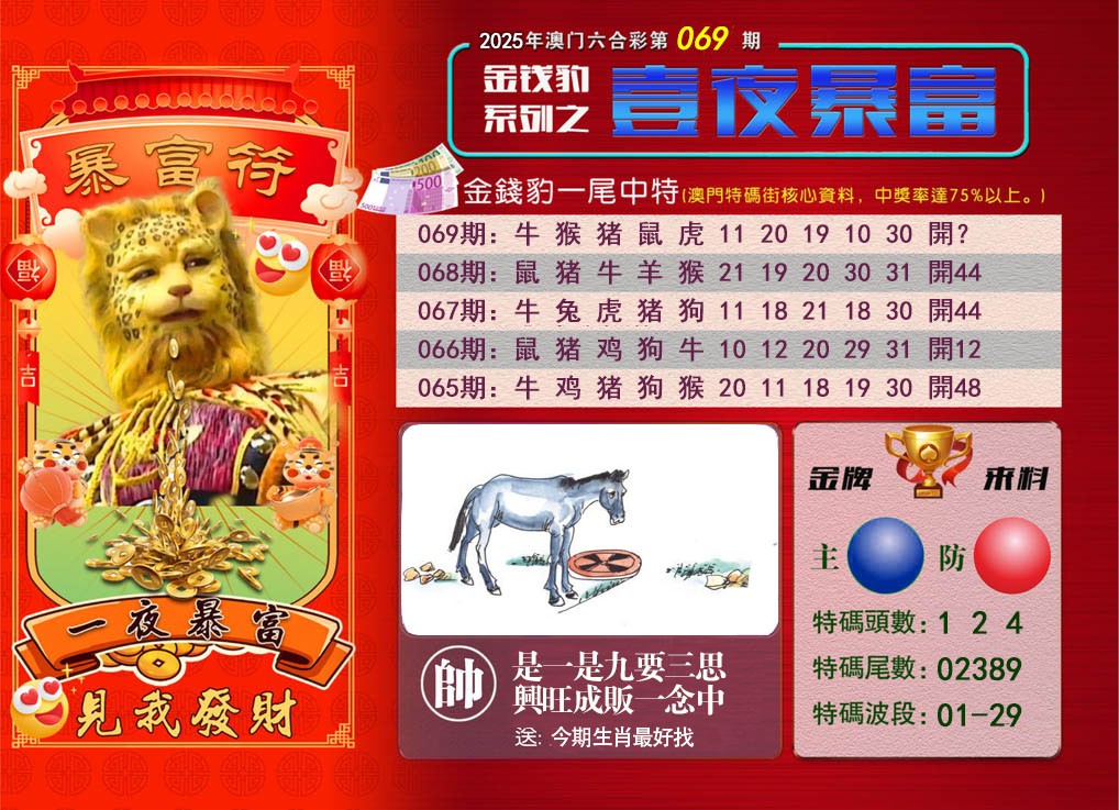 2025069期一夜暴富