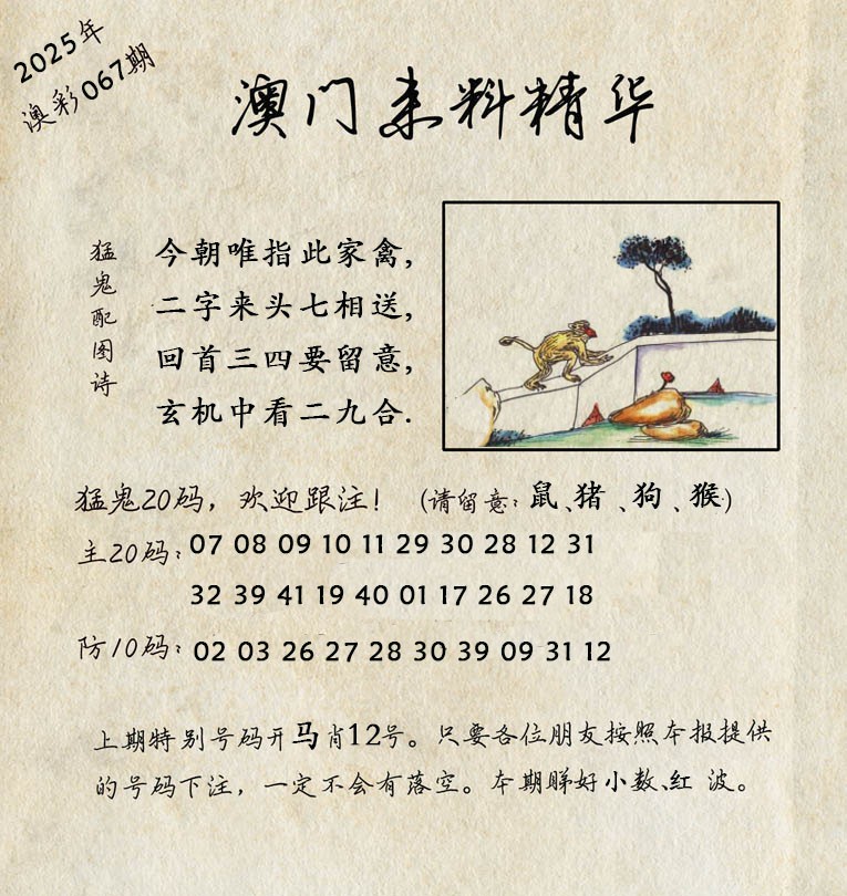 2025067期澳门来料精华