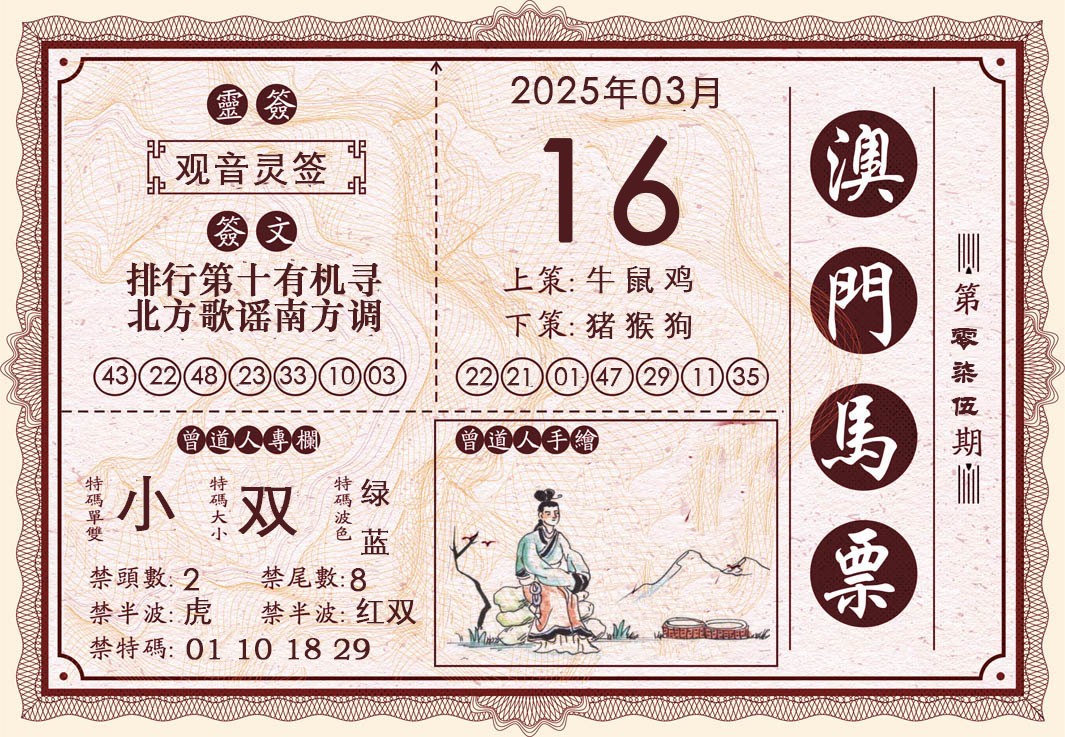 2025075期澳门马票