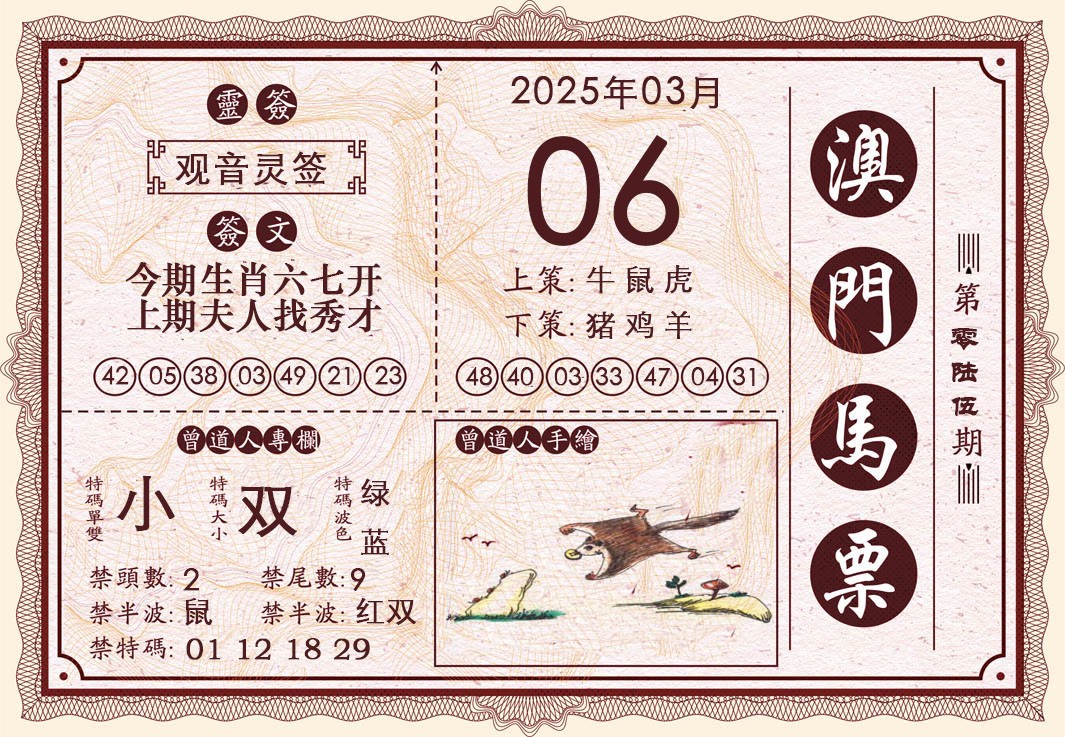 2025065期澳门马票