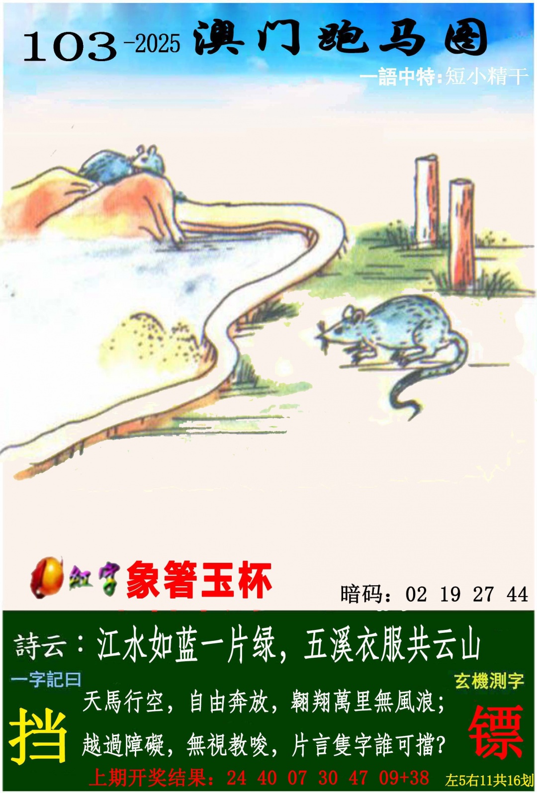 2025103期跑马图