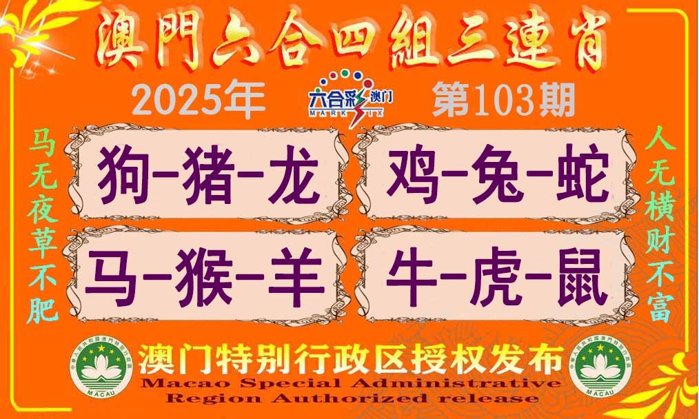 2025103期六合四组三连肖