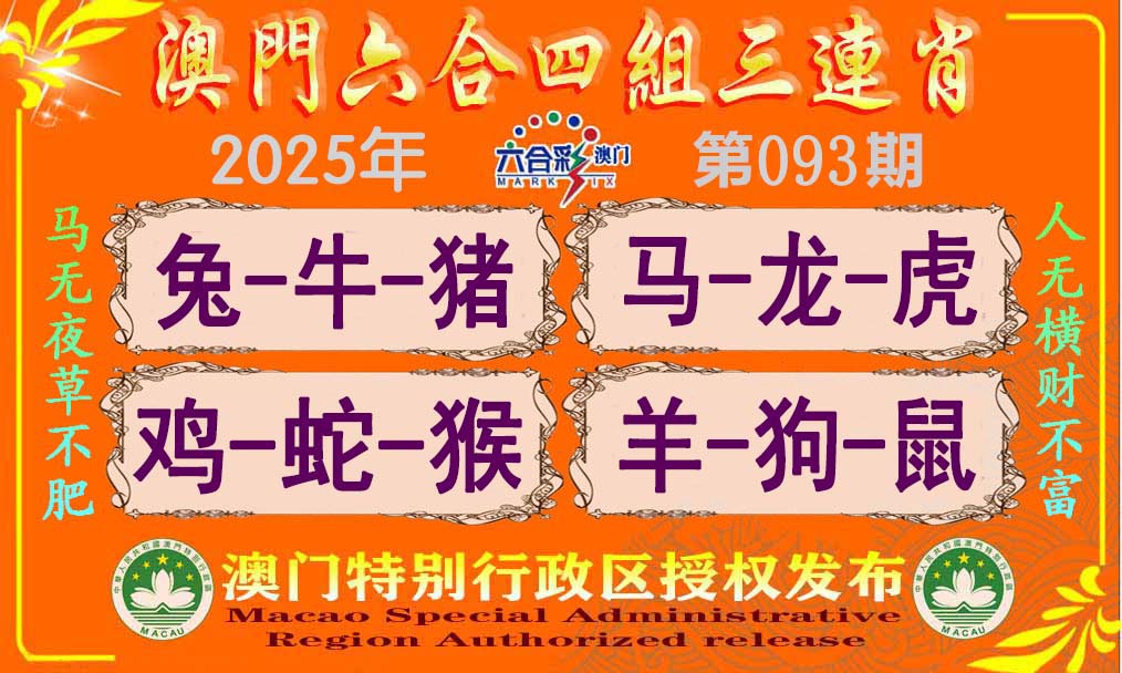 2025093期六合四组三连肖