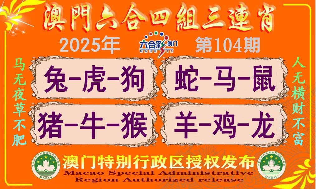 2025104期六合四组三连肖