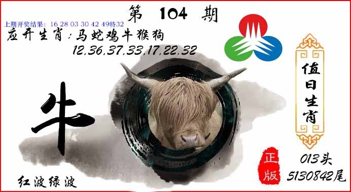 2025104期值日生肖
