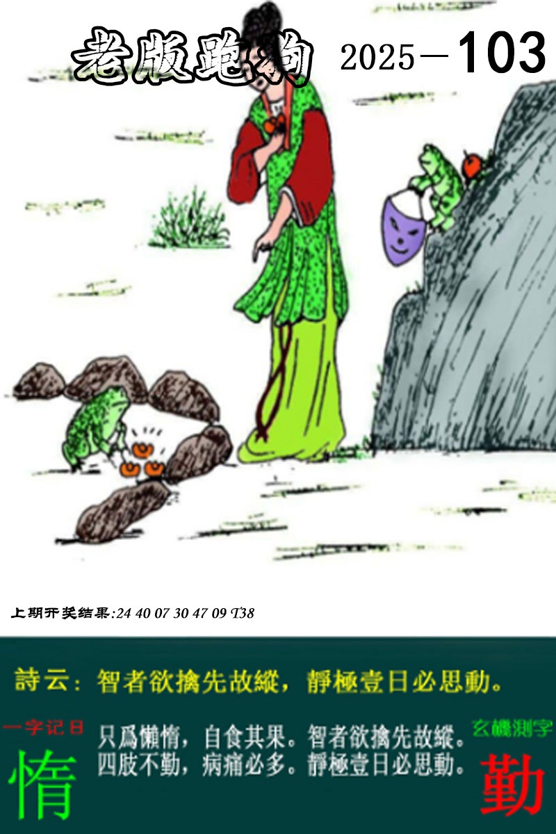 2025103期老版跑狗图