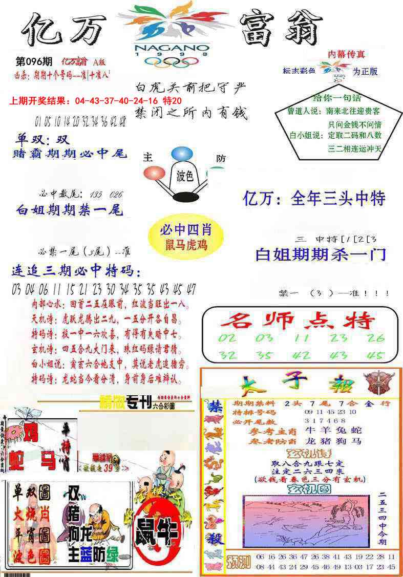 2025096期亿万富翁A