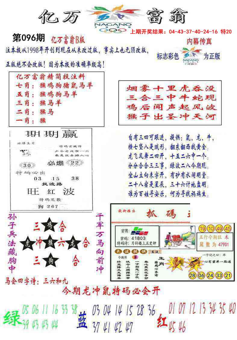 2025096期亿万富翁B