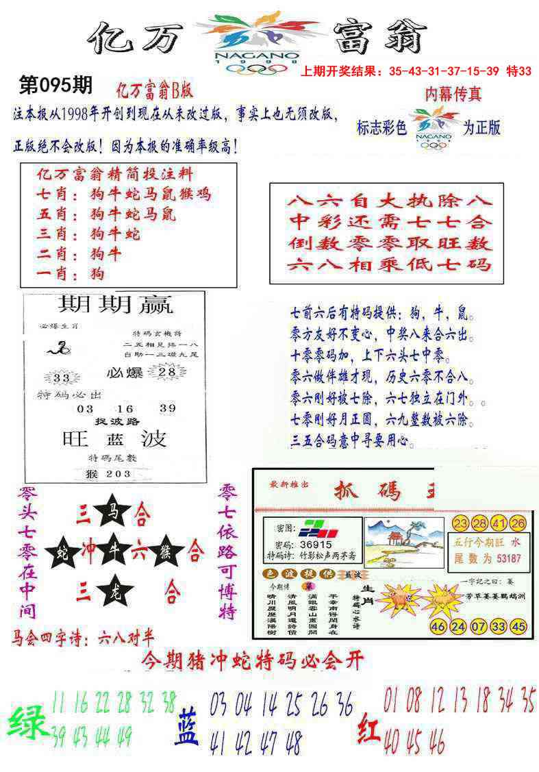 2025095期亿万富翁B